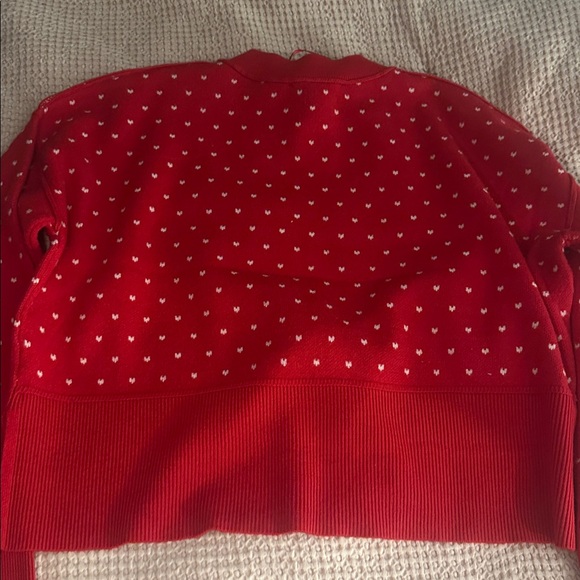 Pink rose valentines red with white hearts sweater size medium - Picture 4 of 4